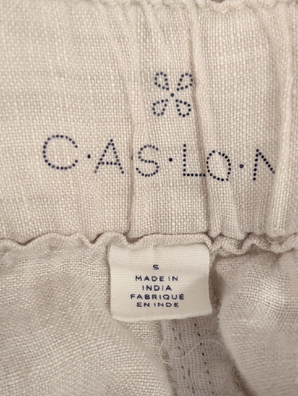 Caslon 100% Linen Pants Womens Beige Drawstring Pockets Wide Leg Beach 32"Inseam - Picture 5 of 6
